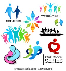 Human Touch - A collection of People Connected Icons. Vector set.