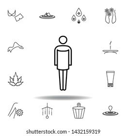 human with towel wrapped around body outline icon. Detailed set of spa and relax illustrations icon. Can be used for web, logo, mobile app, UI, UX