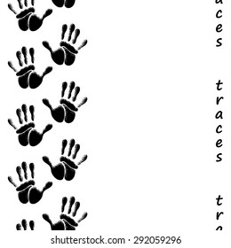 human traces, seamless background with place for text, vector illustration