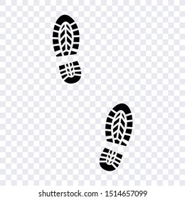 human traces of shoes man silhouette vector isolated, human footprint step