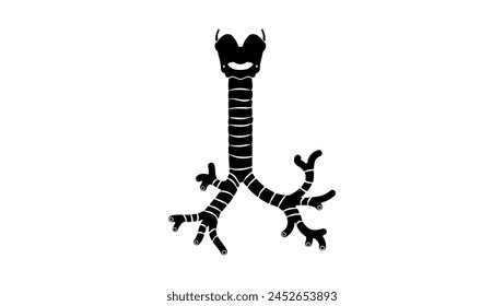 human Trachea emblem , black isolated silhouette