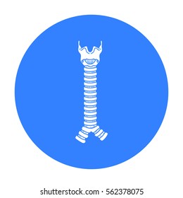 Human trachea icon in black style isolated on white background. Human organs symbol stock vector illustration.