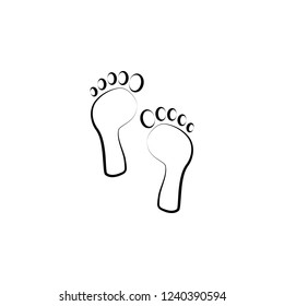 Human tracks icon. Element of animal track for mobile concept and web apps. Hand drawn Human tracks icon can be used for web and mobile