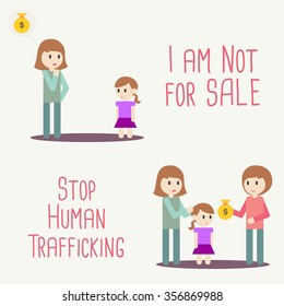 Human Trafficking Awareness Day Vector Illustration. Stop Human Trafficking