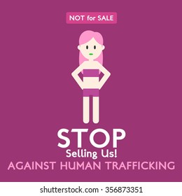 Human Trafficking Awareness Day Vector Design. Illustration of Woman as Trafficking Object