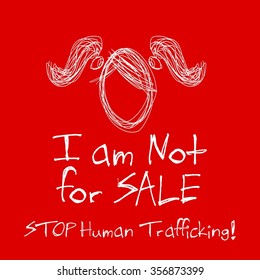 Human Trafficking Awareness Day Vector Design. Illustration Of Kids Not For Sale In Red Background