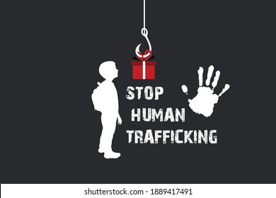 Human Trafficking Day Design.stop Human Trafficking Design Concept.11 January Human Trafficking Day Design.