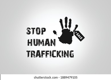 Human Trafficking Day Design.stop Human Trafficking Design Concept.11 January Human Trafficking Day Design.