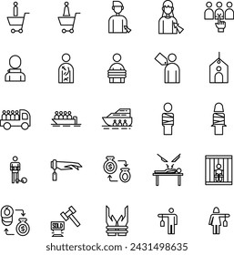 Human Trafficking Icon in Line Style Perfect for Presentation and any Purpose