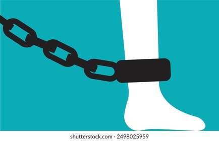 Human trafficking person trapped illustration