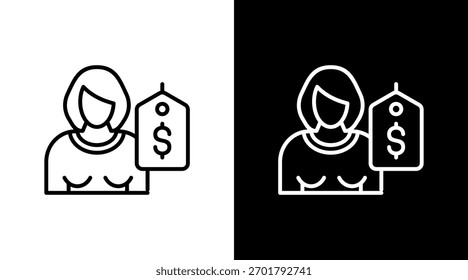Menschenhandel White Icon Set Design