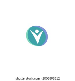 Menschlich in transparentem blauen Kreis, Zeichen, Symbol, Logo, Kunst einzeln auf Weiß