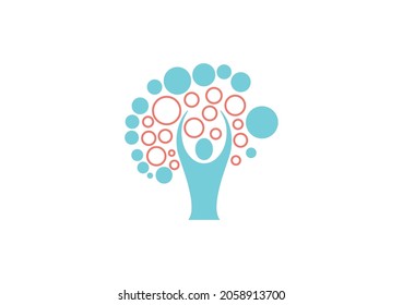 Human tree brain vector concept for mental health organizations