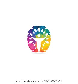 Human tree and brain vector logo design.