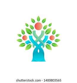 Human Tree Concept Logo Design Template