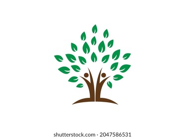 Human Tree Creative Concept Logo Design Template