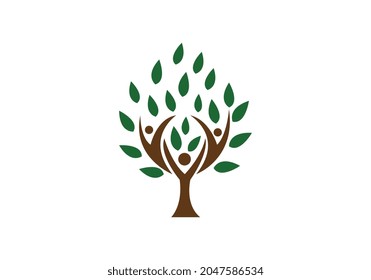 Human Tree Creative Concept Logo Design Template