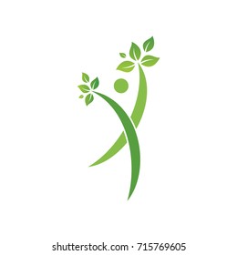 human tree design logo template
