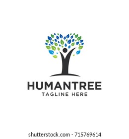 human tree design logo template
