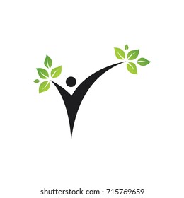 human tree design logo template