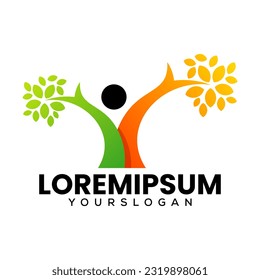human tree icon logo design 