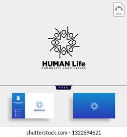 human tree leaf community logo template vector illustration icon element