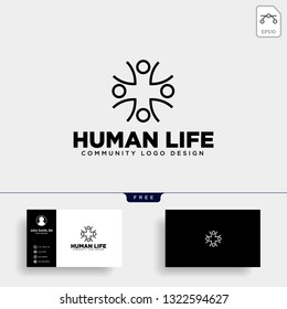 human tree leaf community logo template vector illustration icon element