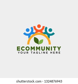 human tree leaf community logo template vector illustration icon element