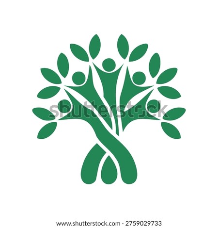  Human Tree of Life Logo; Abstract Symbol for Personal Growth, Wellness, and Health