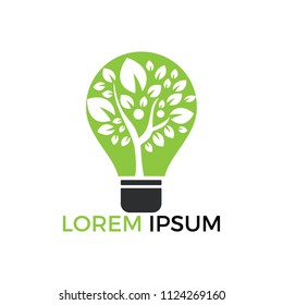 Human tree and light bulb logo design. Human health and care vector logo design template. 