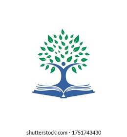 Human tree logo design. Leader education logo design.