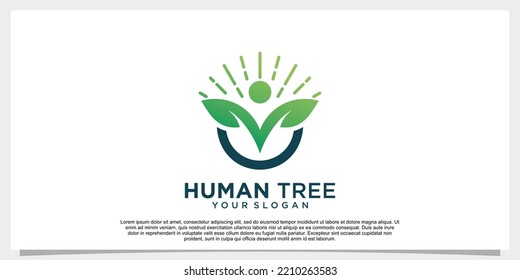 Human tree logo design unique concept Premium Vector Part 6