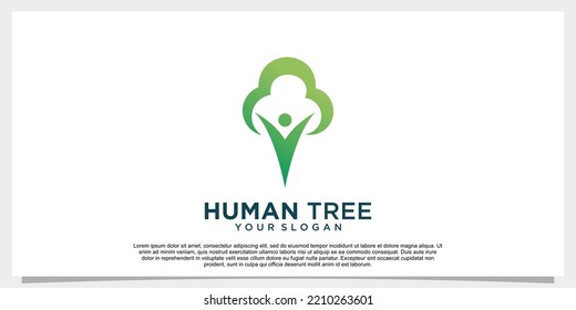 Human tree logo design unique concept Premium Vector Part 1