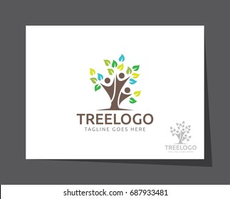 human tree logo icon vector template