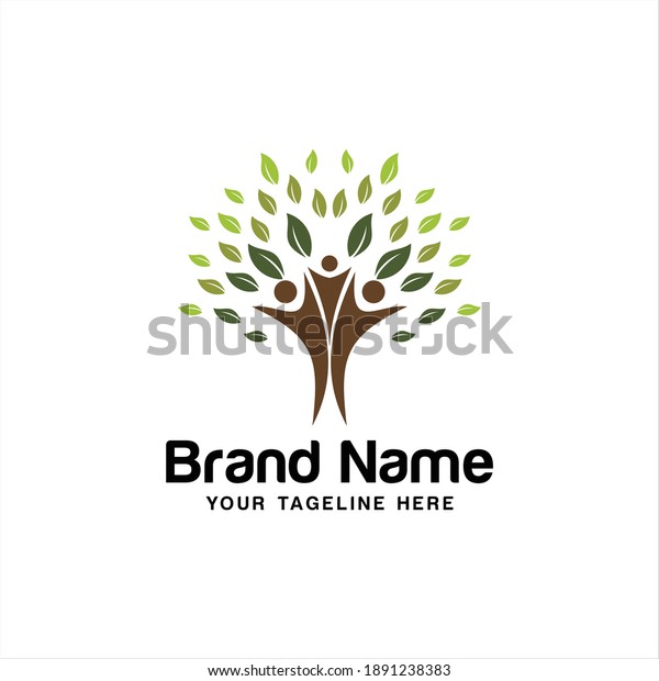 Human Tree Logo Templates Vector Abstract Stock Vector (Royalty Free ...