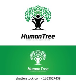 Human Tree Logo Vector Inspiration
