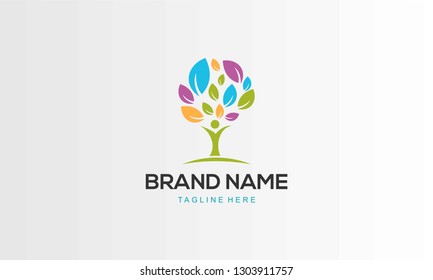 Human Tree Nature Care Abstract Creative Business Environment Logo