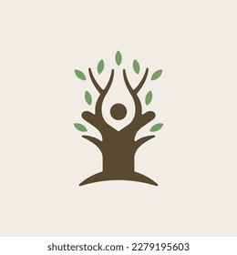 Modernes Kreativlogo der menschlichen Baumwelt