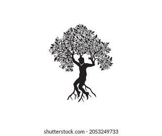 menschliche Baumsilhouette-Vektorgrafik. Wirtschaftsbaum-Konzepte