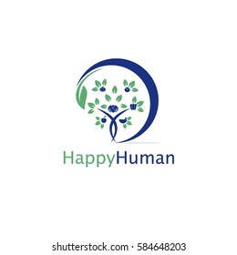 Human tree vector logo design.