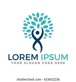 Human Tree vector logo design. Health and Fitness logo.