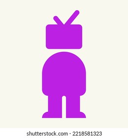Human Tv Logo Design Concept With Human Body and Tv Symbol Vector Template
