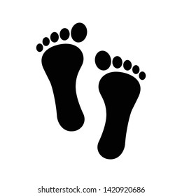 Human two footprints icon flat vector illustration design isolated on white background