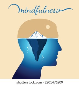 human unconscious. benefits of meditation. self-knowledge. mindfulness. svg