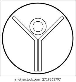 Human Unity Figure Line Icon  Freedom Peace Symbol