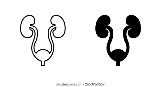 Conjunto de iconos urinarios humanos. Símbolo aislado fondo blanco. Ilustración vectorial. color editable.