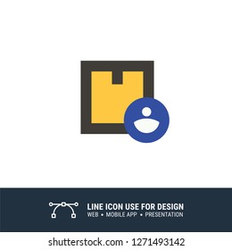 human user sender cardboard icon vector illustration