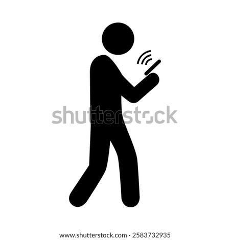 human using smartphone icon. person with phones icon. Flat style vector illustration editable isolated design.