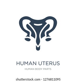 human uterus icon vector on white background, human uterus trendy filled icons from Human body parts collection, human uterus vector illustration