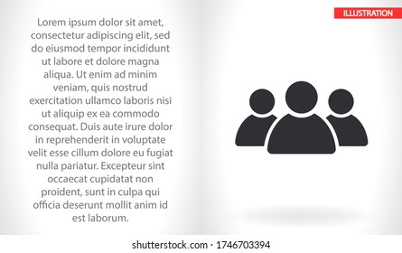 Human vector icon , lorem ipsum Flat design
